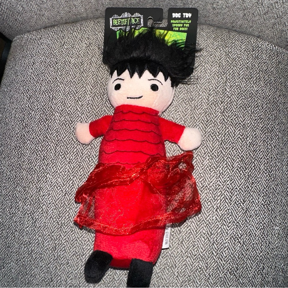 BEETLEJUICE Bride 7" Plush  Plush Halloween Fetch Squeaky DOG TOY RARE HTF